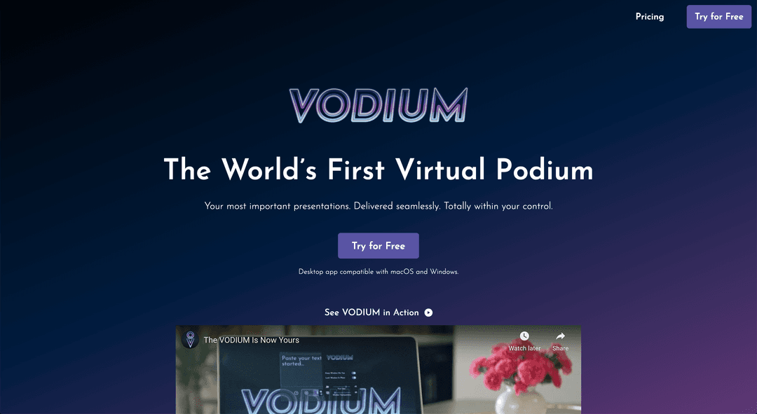 Vodium website thumbnail